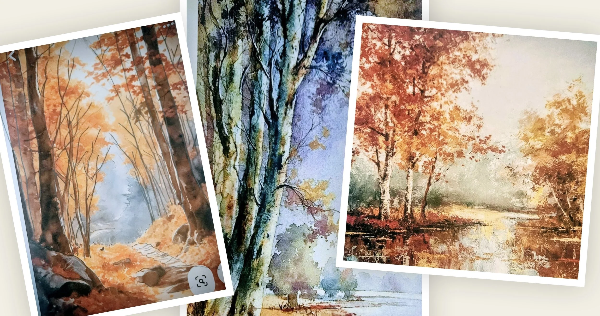 Fall Trees in Alcohol Ink Class