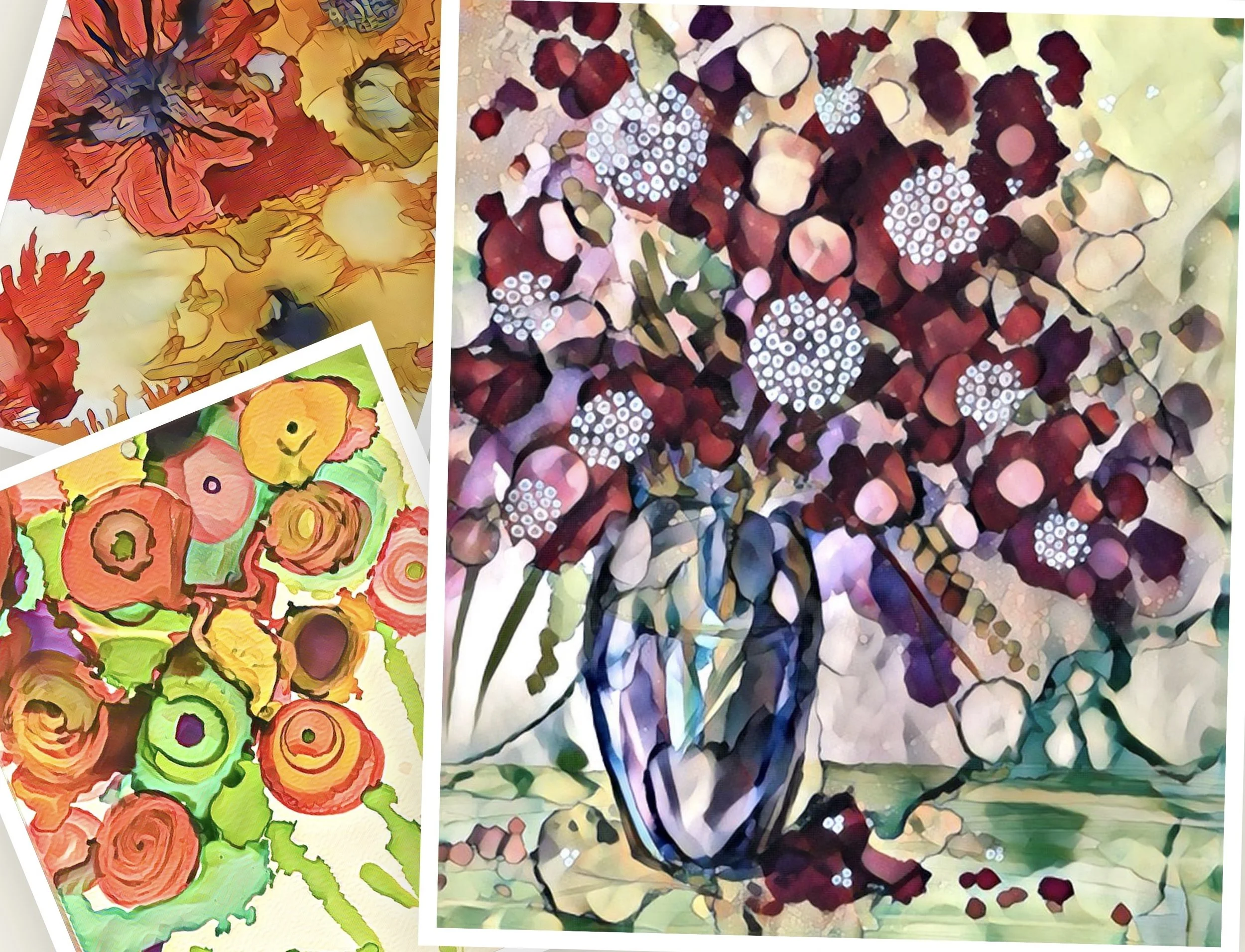 Fall Flowers in Alcohol Ink Class