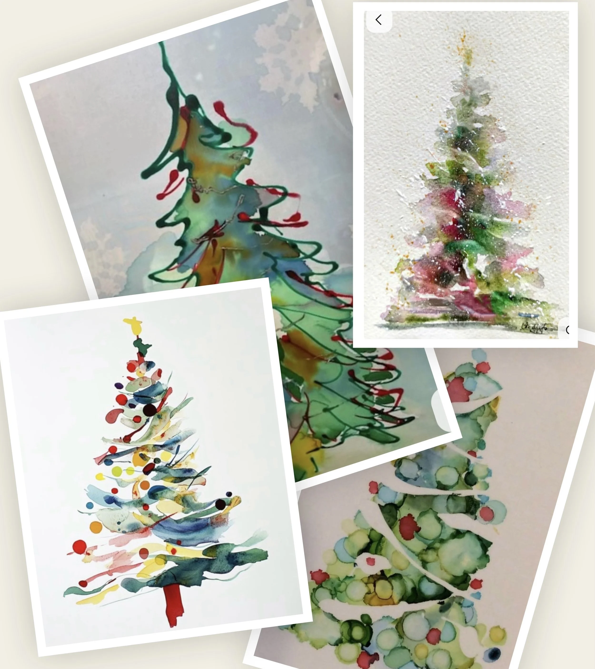 Alcohol Ink Christmas Trees