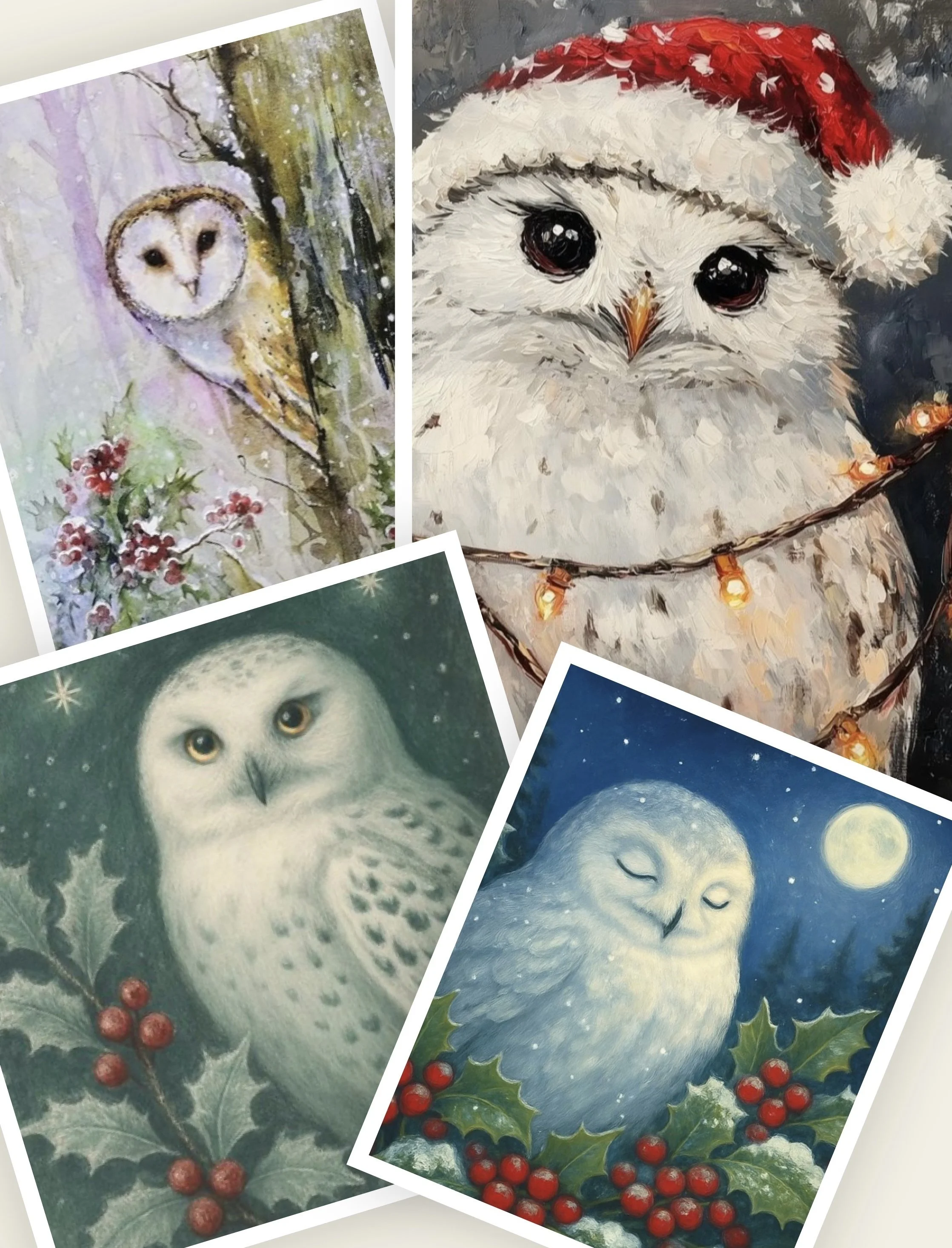 Snowy Owls on Canvas - acrylics class