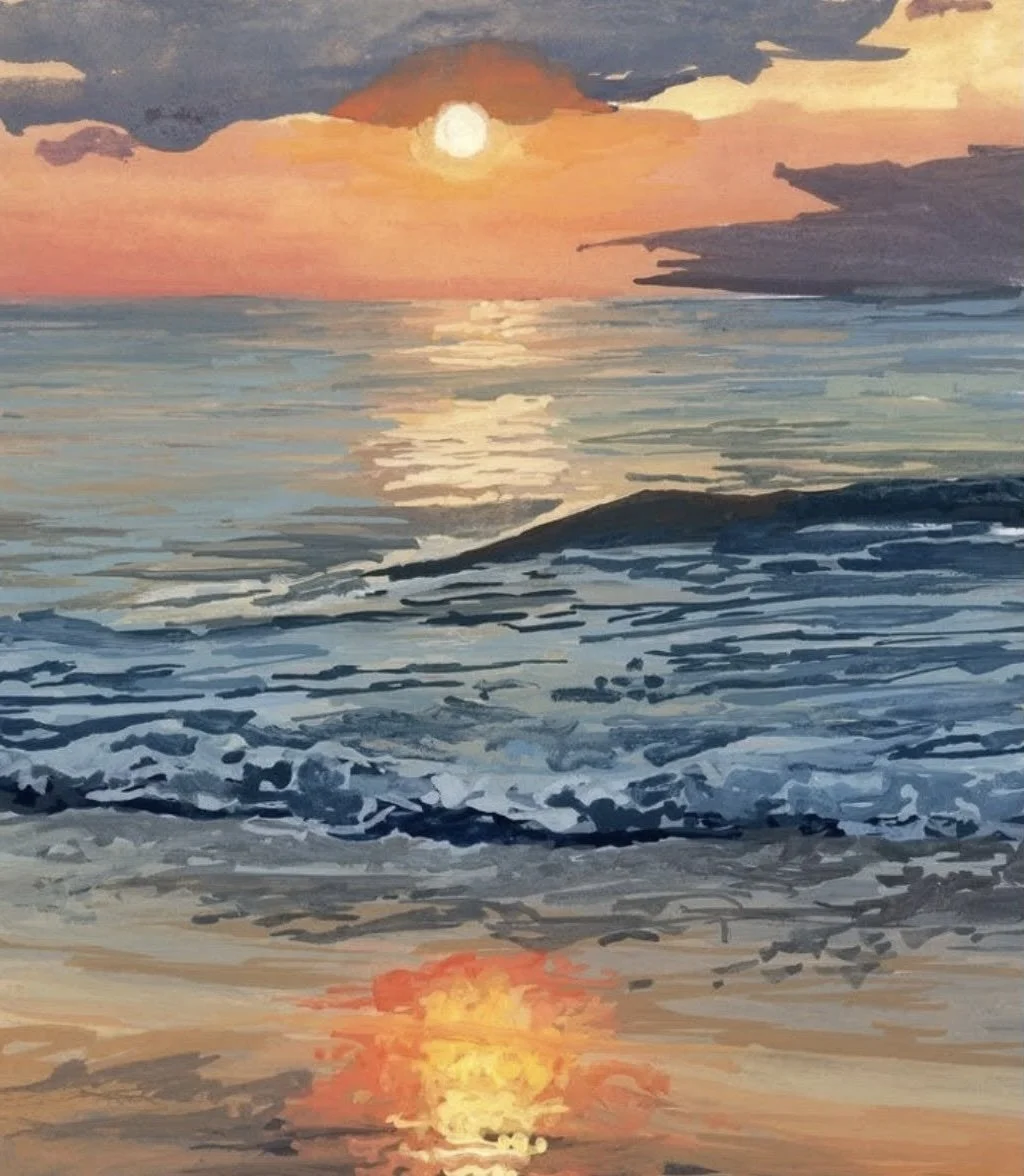 Sunset on the Water - Alcohol Ink Class