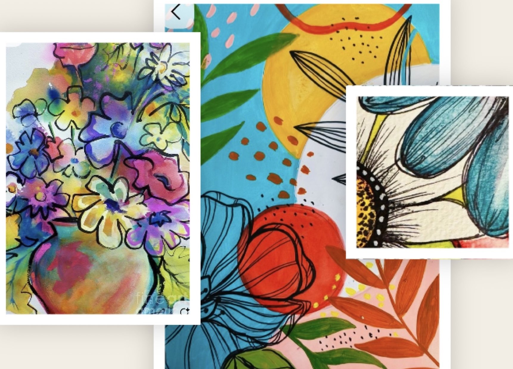 Bunches of Flowers - Paint, Paper and Pens Class