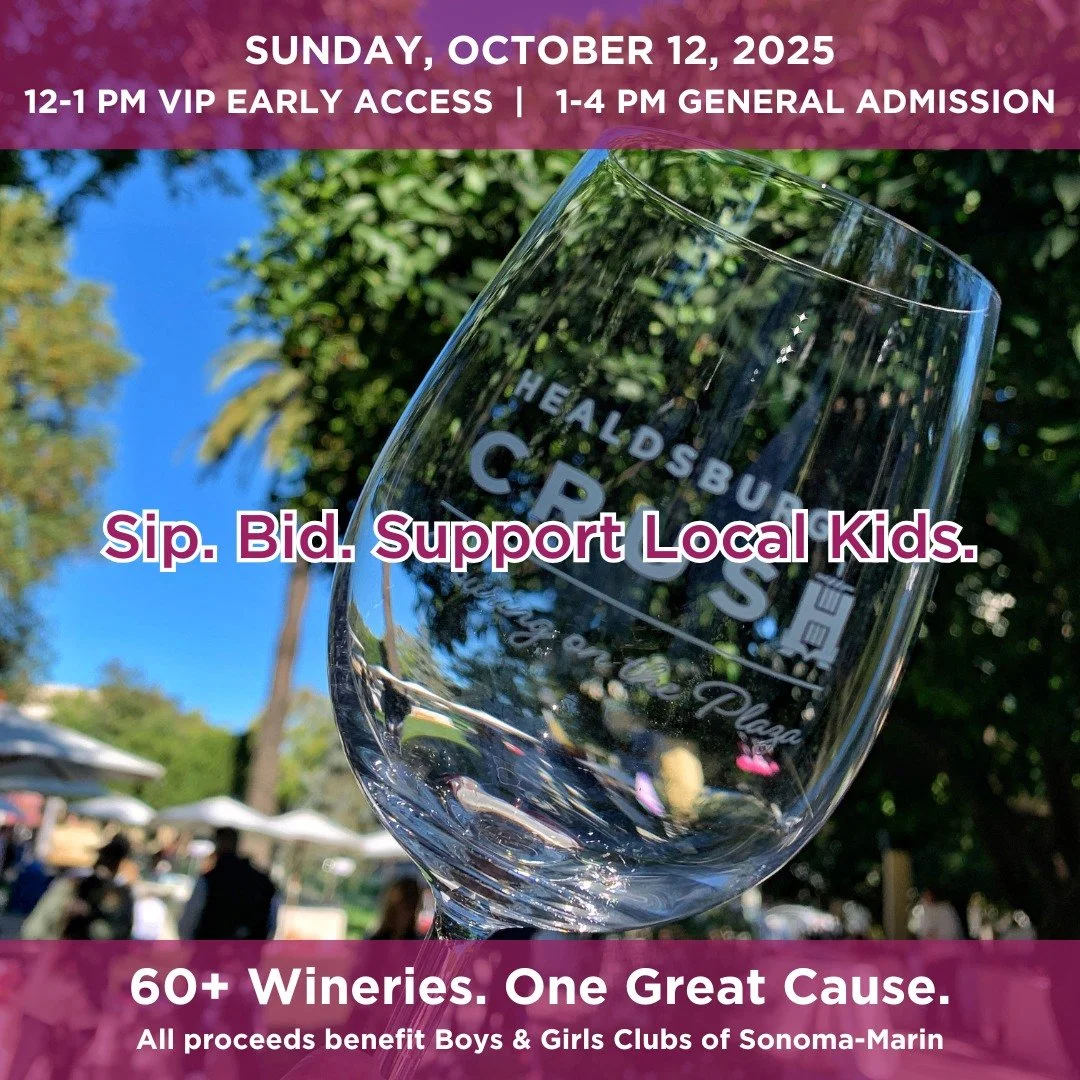 Calling all Pinot Noir, Chardonnay, and Sparkling wine lovers&mdash;Healdsburg Crush returns October 12th at the beautiful downtown Healdsburg Plaza! 

Sip your way through some of California&rsquo;s finest wines with VIP access from 12&ndash;4pm or 