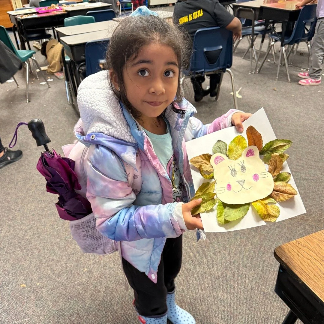 At Clubs, members are welcoming the changing seasons with creativity! 

With guidance from our Club team, they followed a step-by-step leaf art project using materials found outdoors. After gathering real fallen leaves for their illustrated lions, me