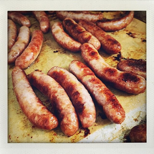 Breakfast lunch and dinner English sausages! Thanks for the yummy care package Dom!! @apt4a @riekedale @myersofkeswick #englishsausagesarethebest #jennyachesonphotography