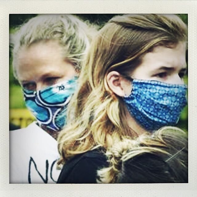 A Herald Tribune photo of the lovely Tamara and her daughter protesting in Newtown last week. We all believe masks are still essential to wear. I am still making them and donating the proceeds to Second Chance Last Opportunity if anyone would like on