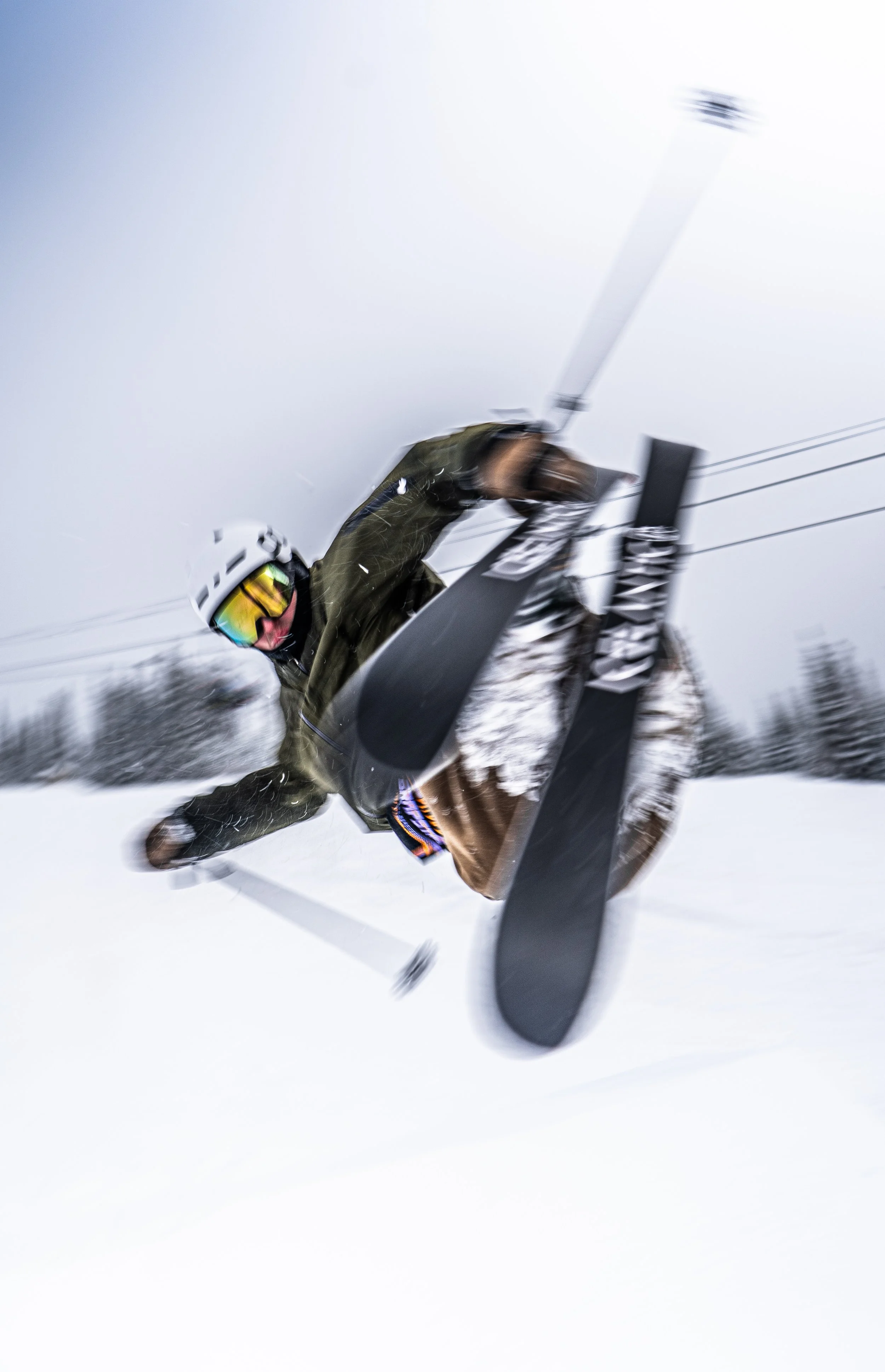 Photo by Noah Lara freestyle skier close up action shot