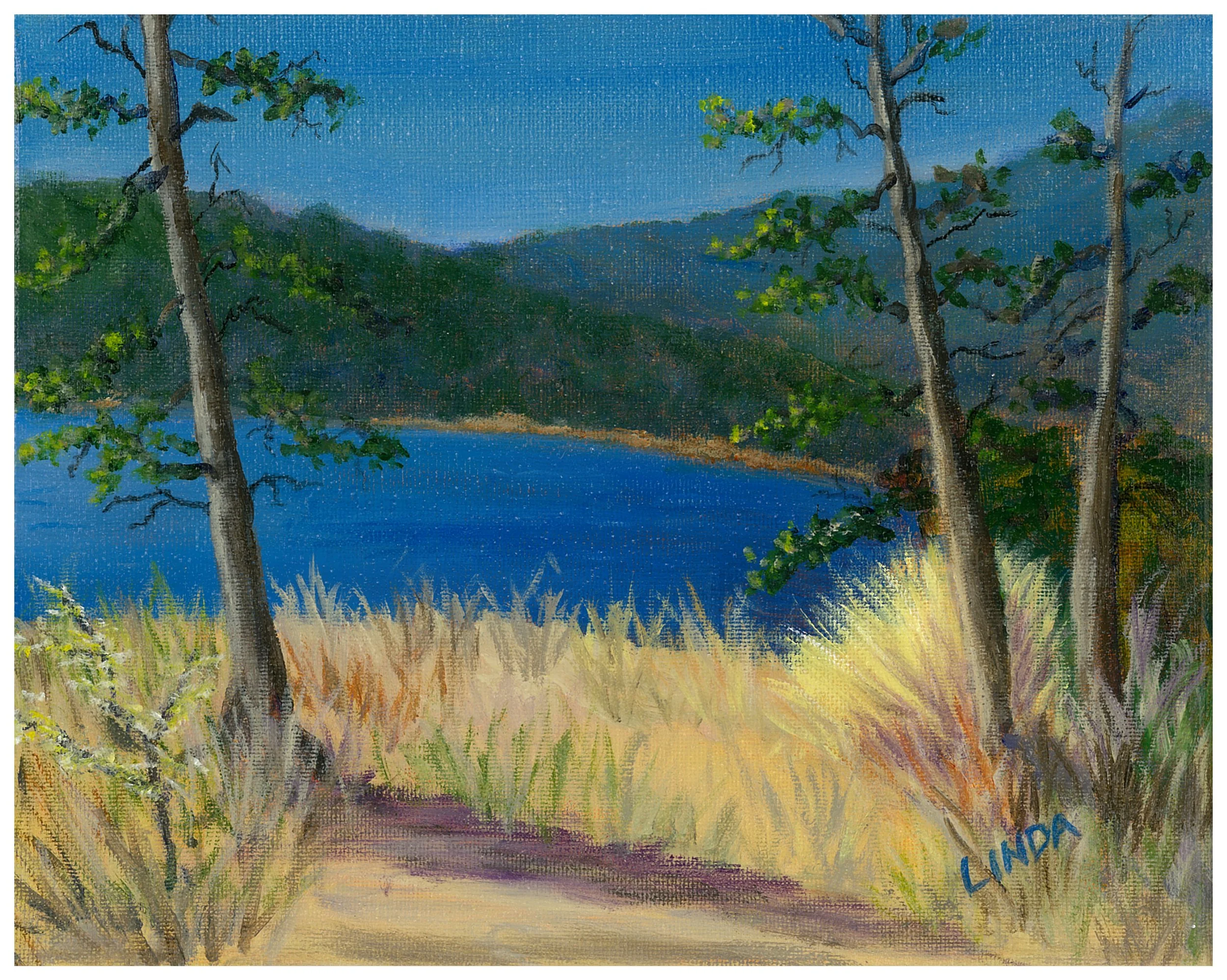 Linda Scarfo, Little Heffley Lake View, acrylic, 8 x 10, $90.jpg