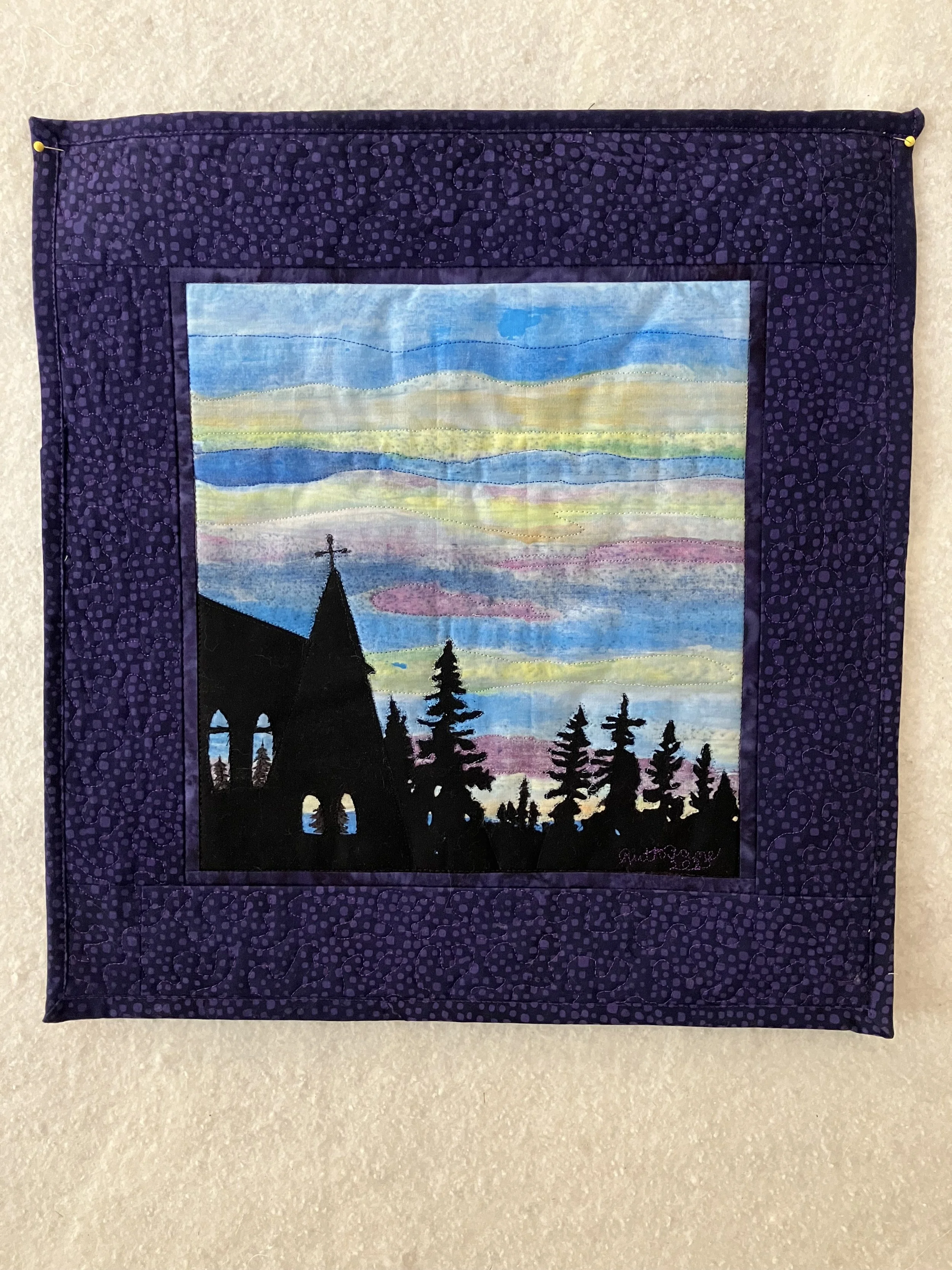 Ruth Fane, Sunset, Fibre art (15x16), $175.00.jpeg