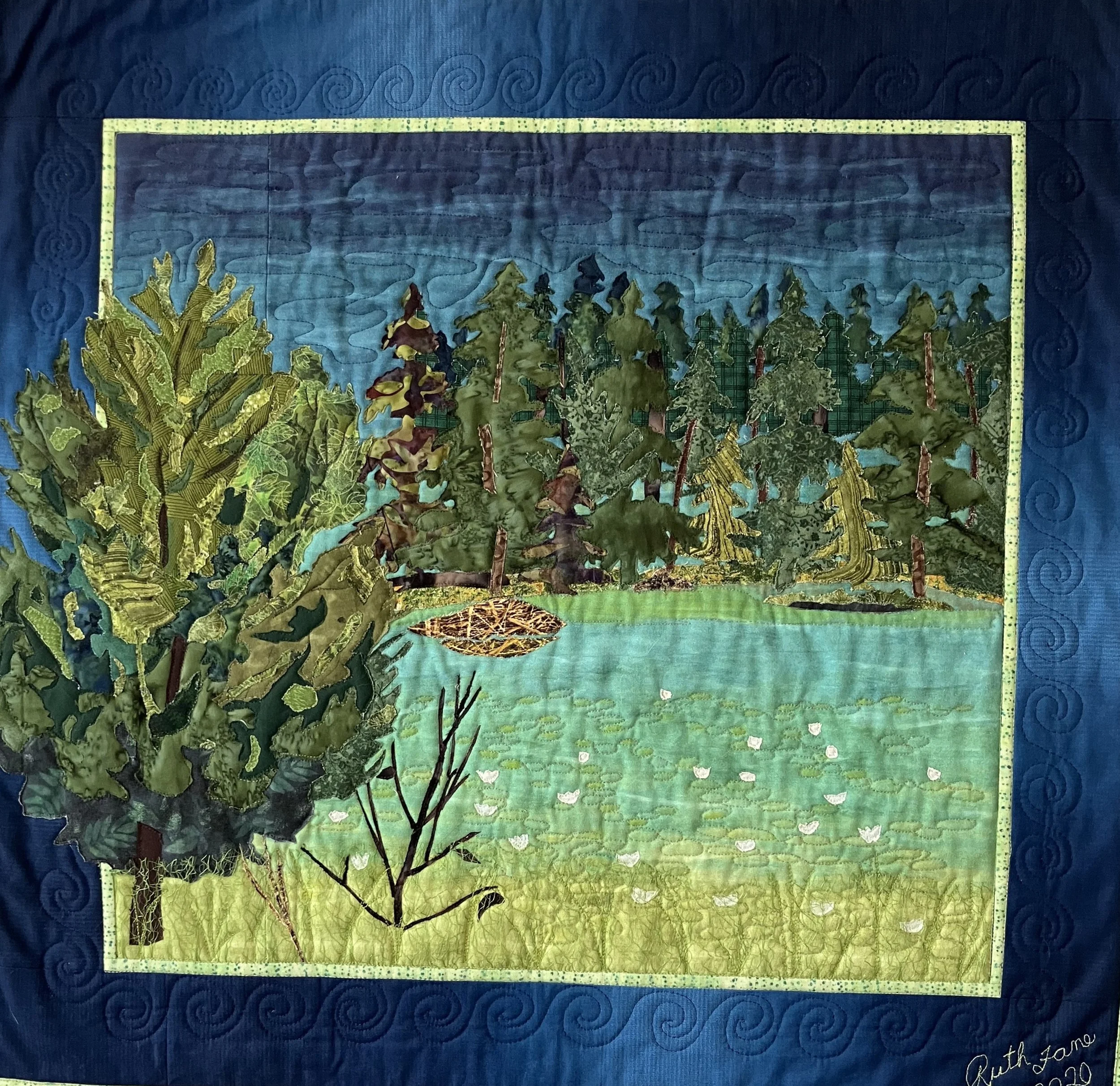 Ruth Fane, Beaver Pond, Fibre 25 x 26, $425.00.jpeg