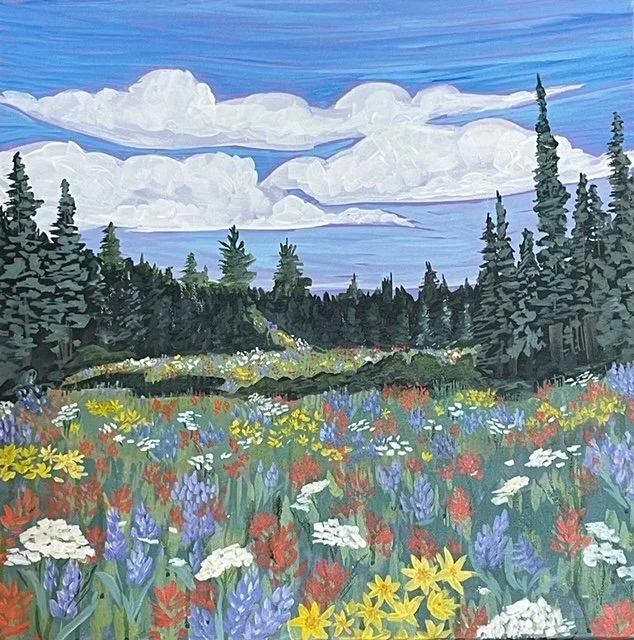 MGreer_Mid-Mountain in Bloom_acrylic on canvas_18x18_$150.jpeg