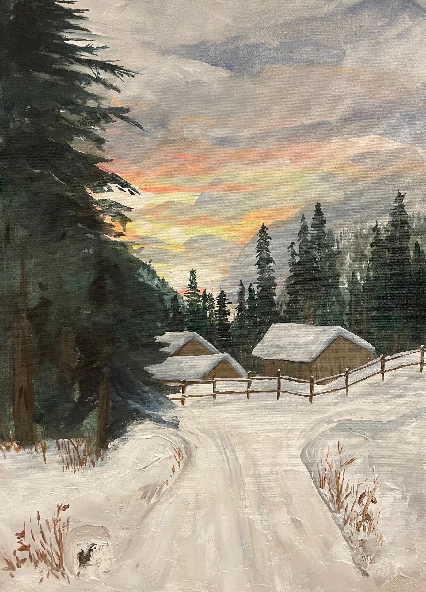 MeghanGreer,Sundance Sunset, acrylic on recycled canvas, 22x30, 250.jpg