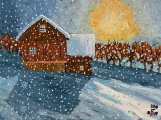 Bruce Mitchell, Morning Snow Shower, Acrylic on canvas, 16 x 20, $450.00.jpeg