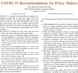 Outbreak Guidelines for High-Risk Institutions