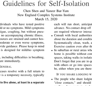Guidelines for Self-Isolation