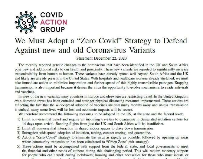 We Must Adopt a “Zero Covid” Strategy to Defend Against new and old Coronavirus Variants