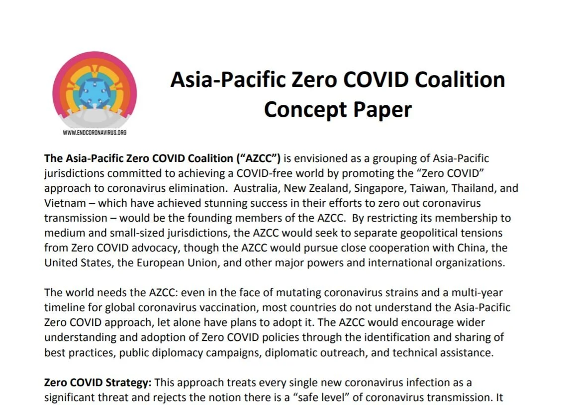 Asia-Pacific Zero COVID Coalition Concept Paper