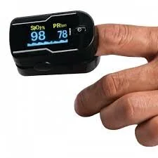 A typical pulse oximeter.