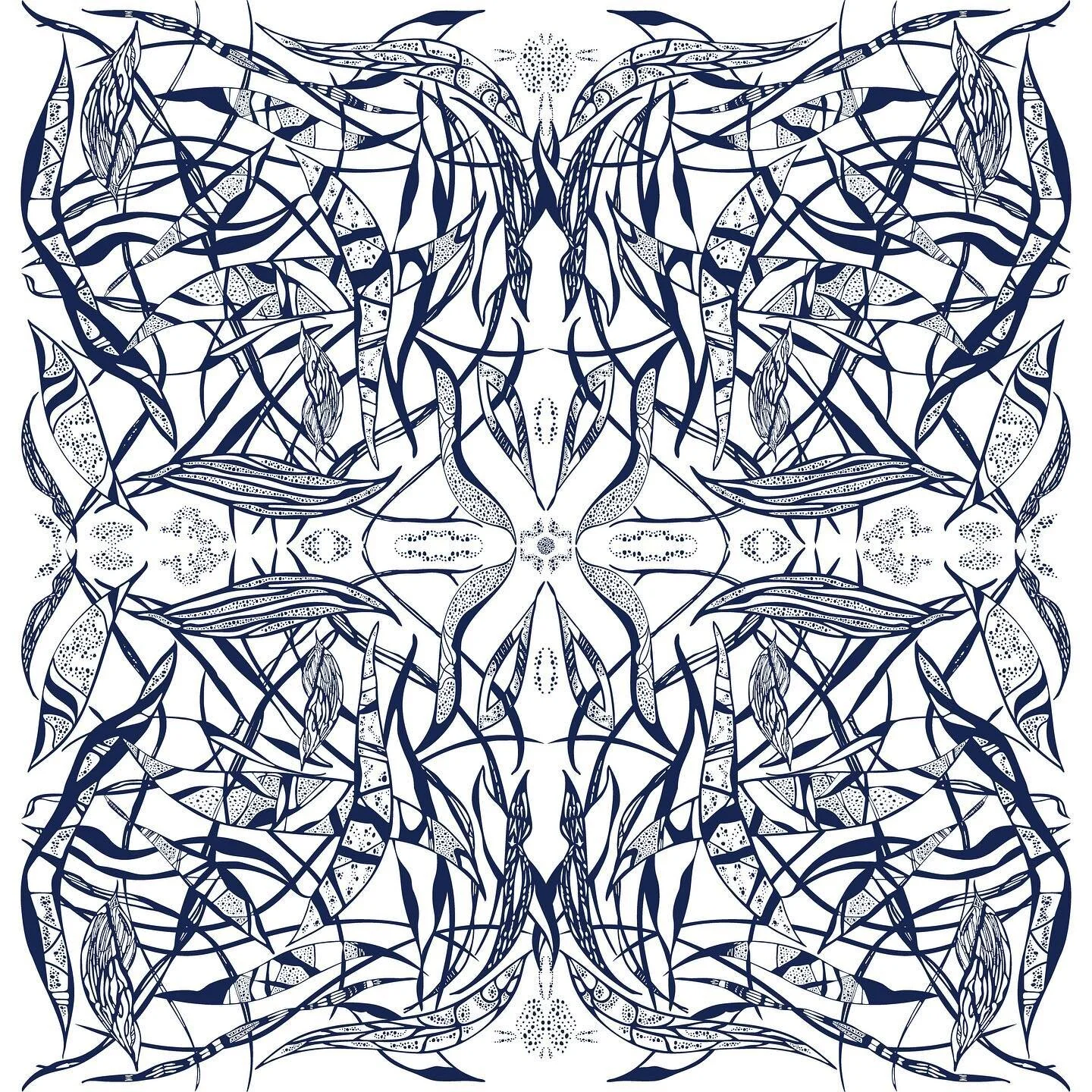 Exploring the seams of the repeating pattern ... I get a different reticulation depending on how I fill the seams and gaps / account for the overlay. Figuring out how I want it to breath. I had to go back and clean this up... it was pretty gnarly fir