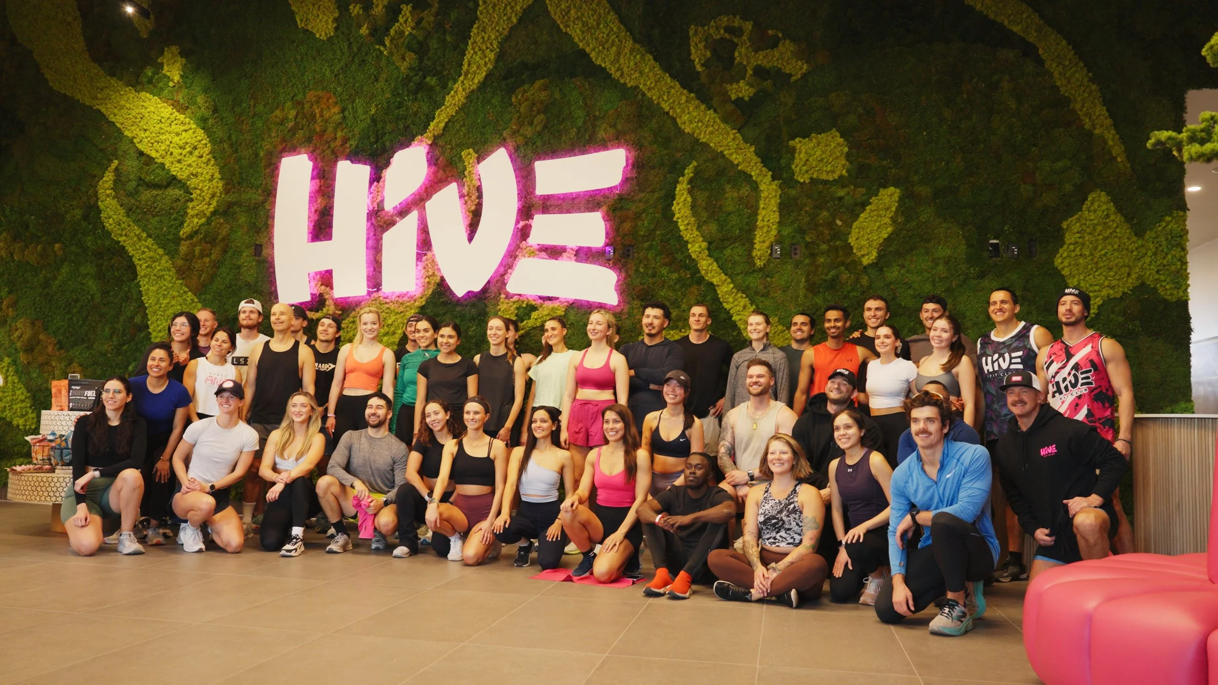 Hive Fit Club community members gathered for a group photo during the launch of the Scottsdale fitness facility.