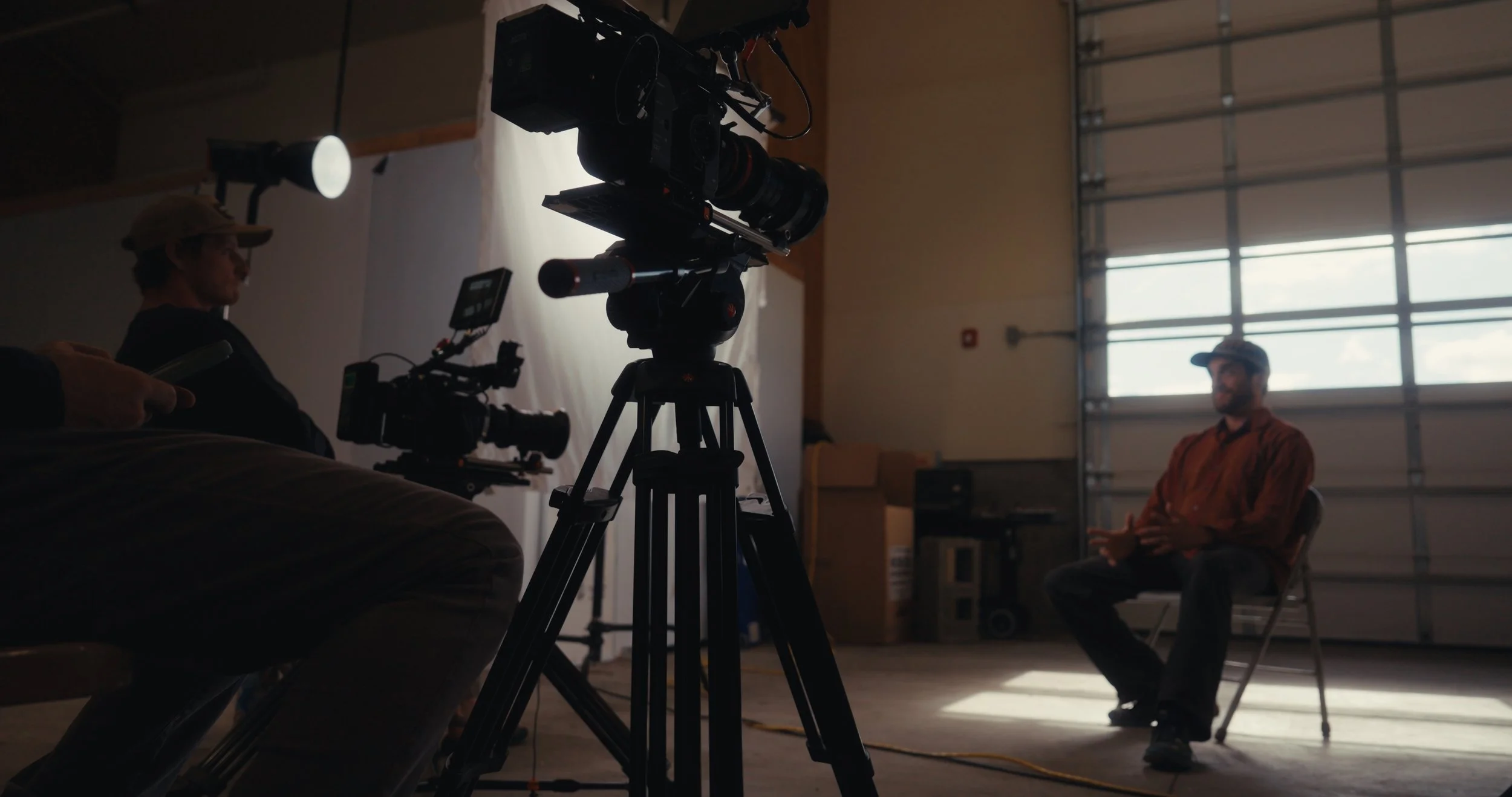 Ragtown Media cinema camera and lighting setup on an interview set in Scottsdale, Arizona