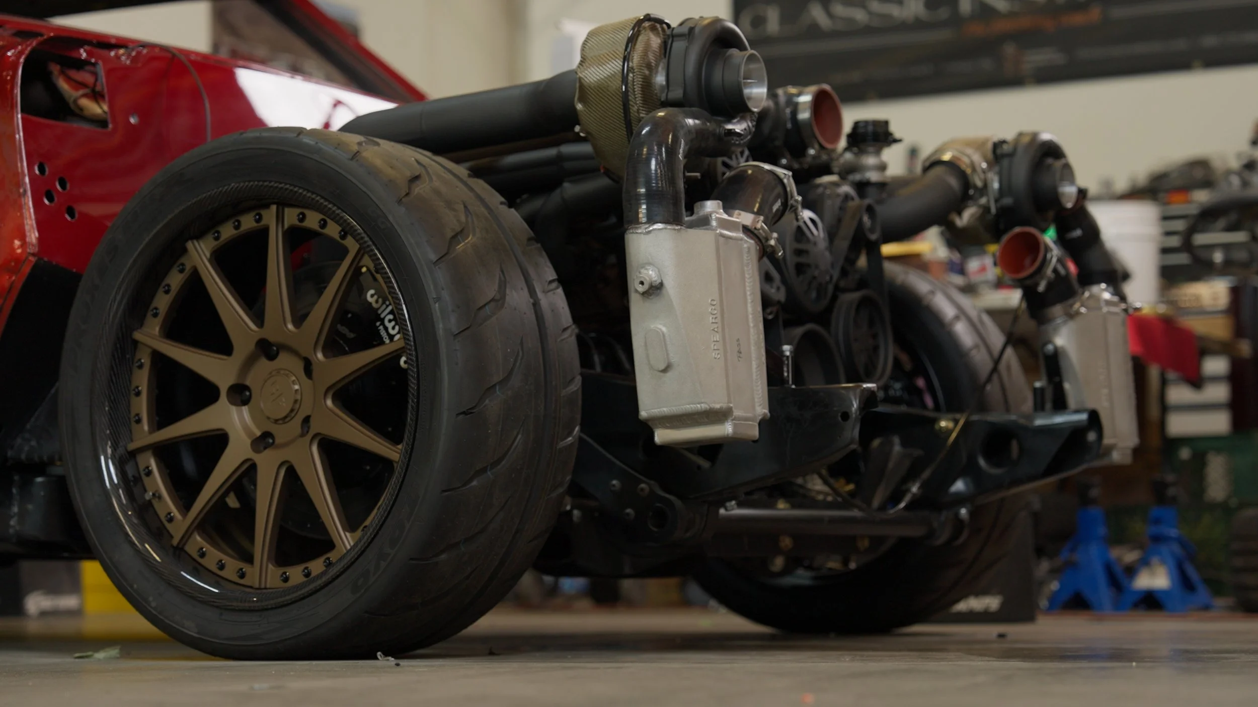 Performance drivetrain and suspension integration on custom build for Barrett-Jackson Cup competition