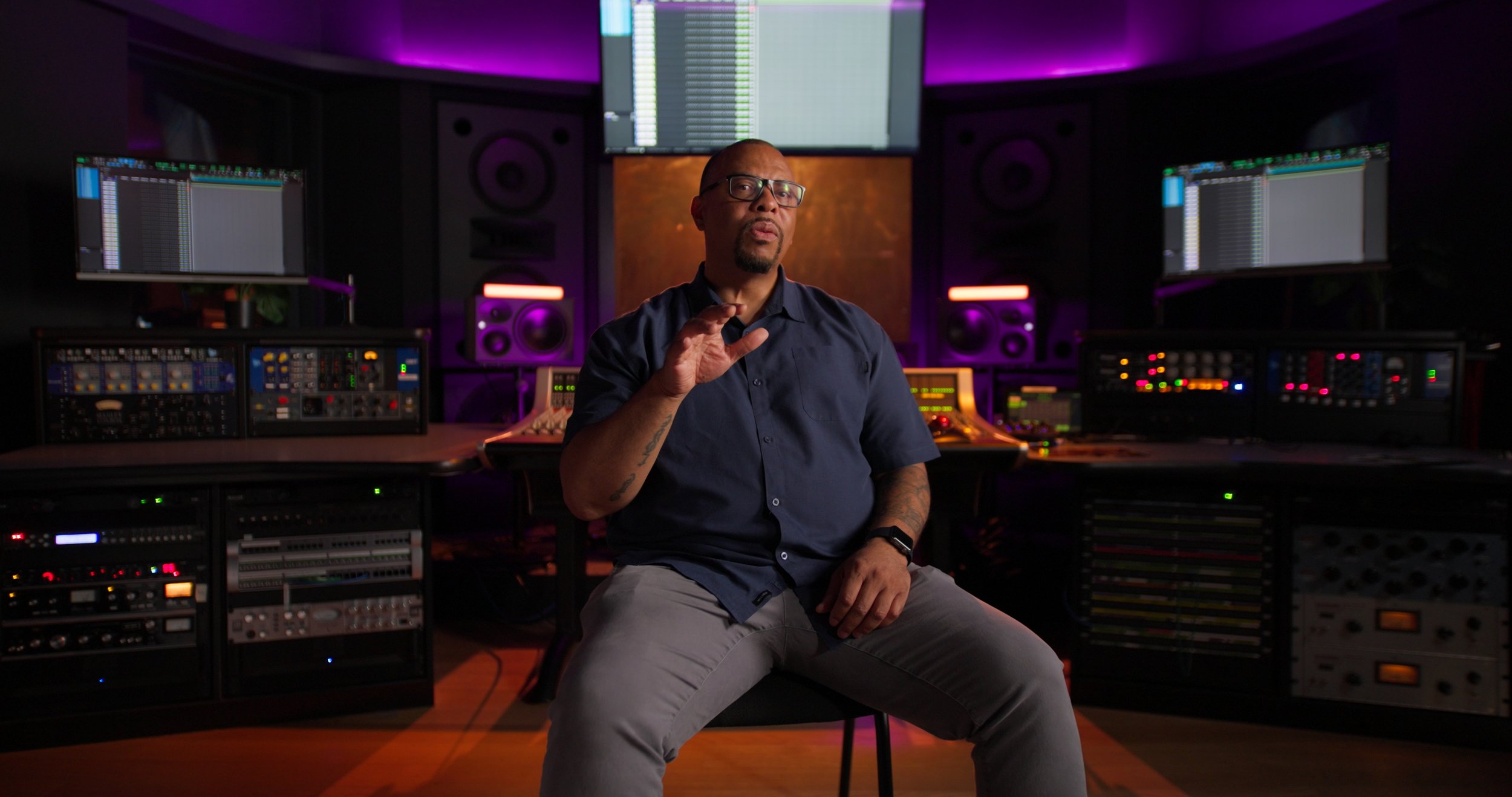 Documentary interview filmed in a professional recording studio for the MC Magic 30 Years of Magic project