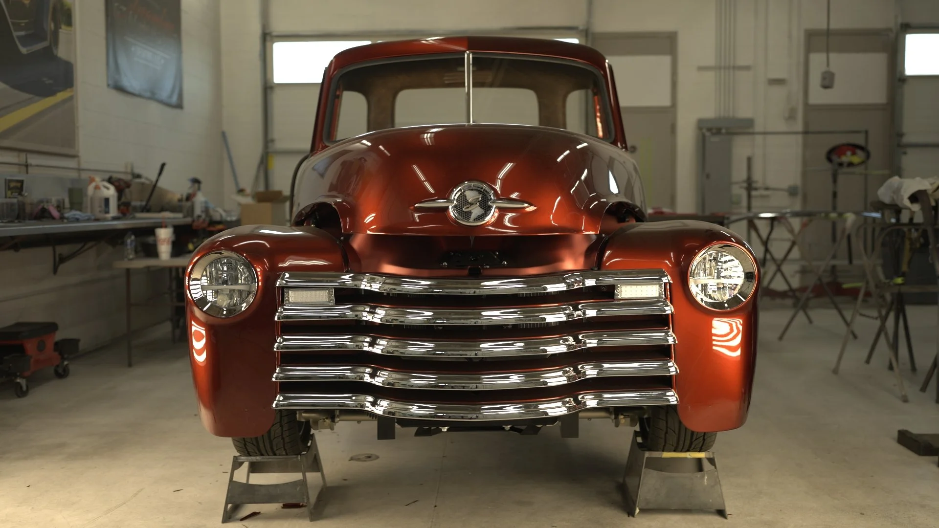 Restored classic Chevrolet truck with modern upgrades built by Streamline for Barrett-Jackson Cup competition