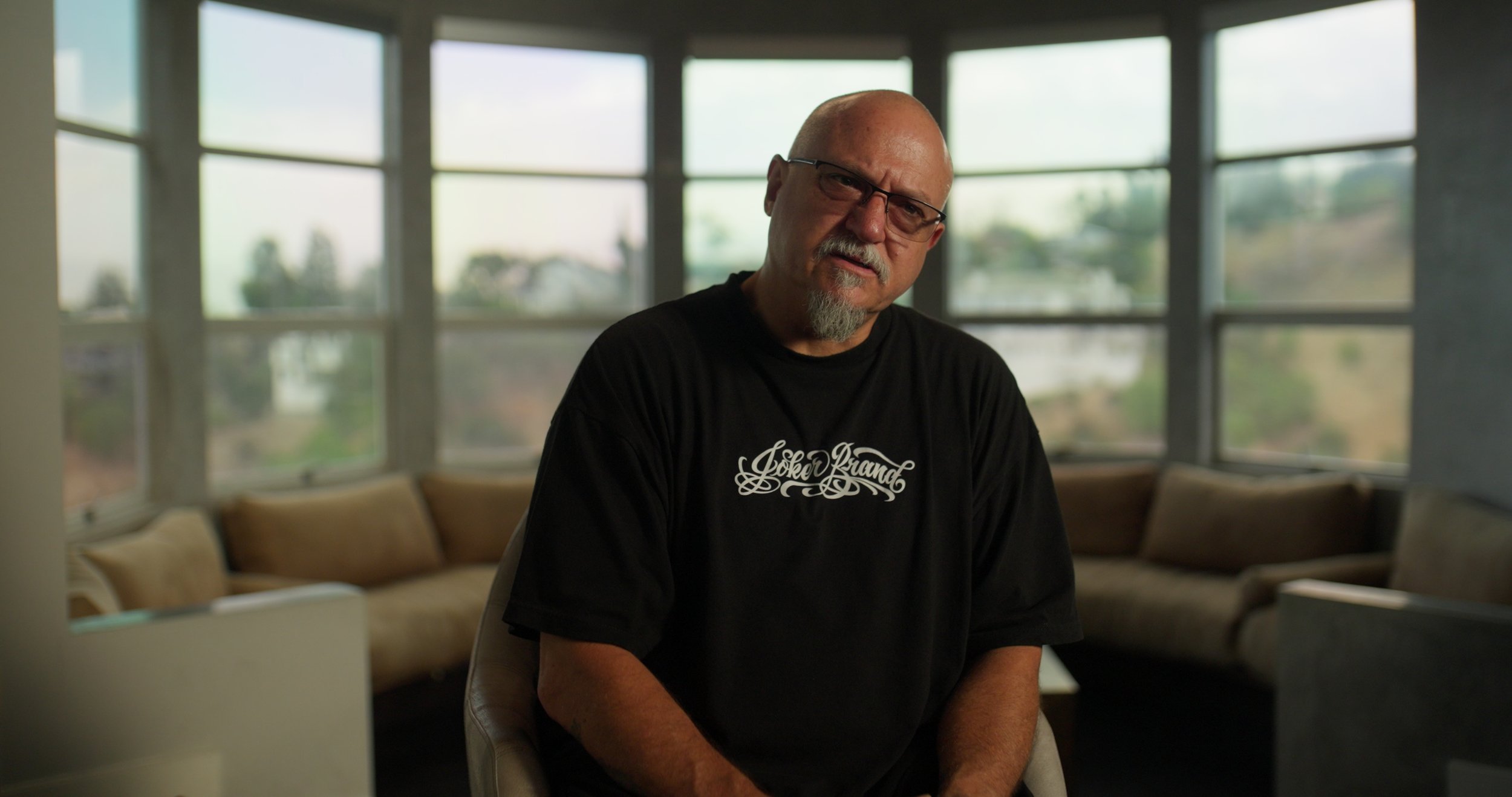 Documentary interview filmed in a residential setting for the MC Magic 30 Years of Magic documentary