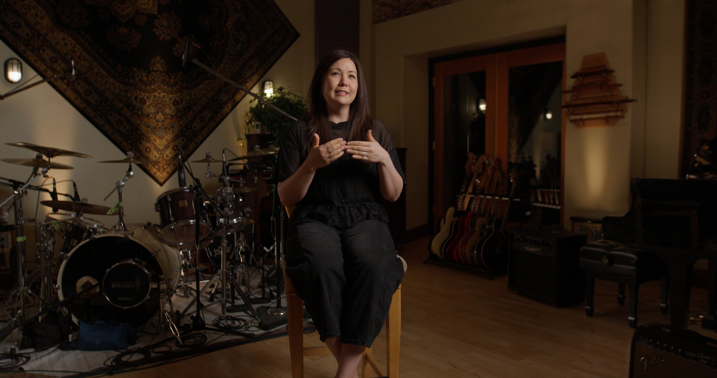 Documentary interview with Nichole, backup singer for MC Magic, filmed at Salt Mine Studios in Mesa Arizona