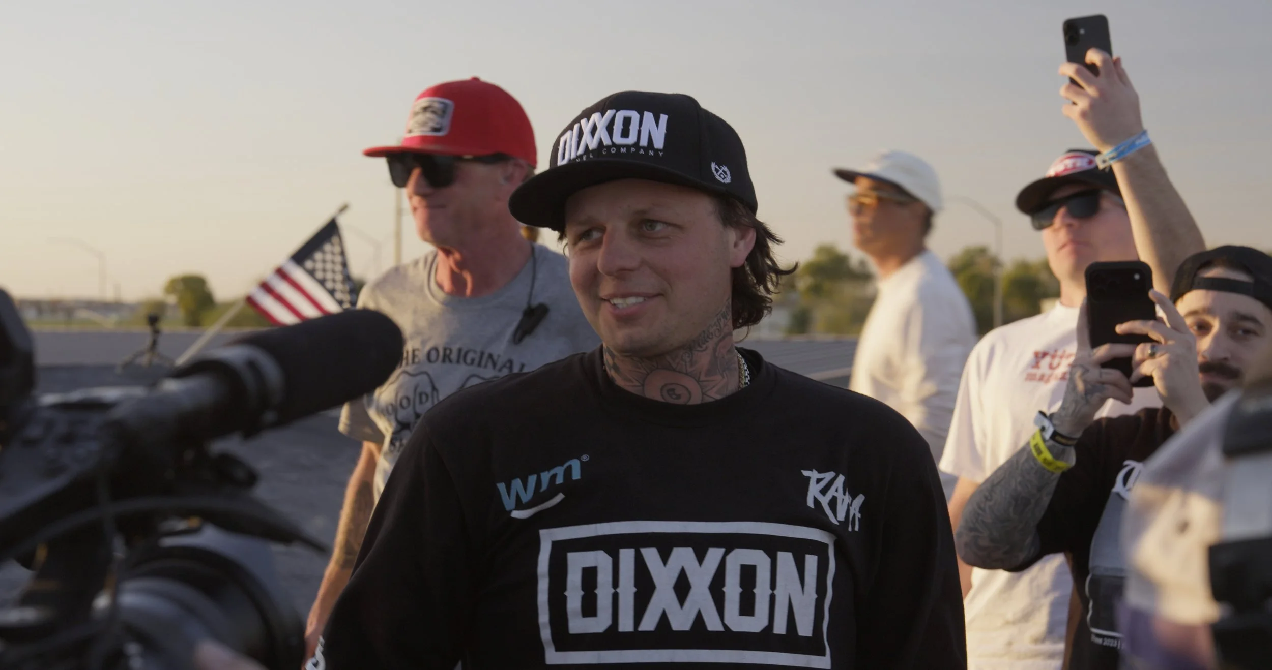 Extreme sports athlete being interviewed during Record Breakers event in Arizona