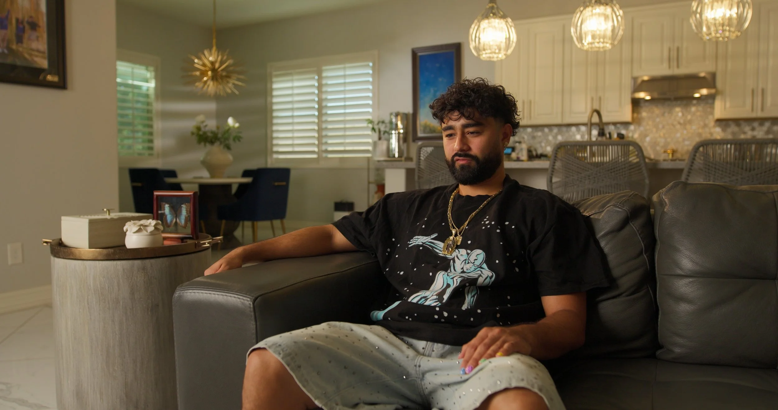 Documentary interview with Antonio Cardenas filmed in a residential setting for the MC Magic 30 Years of Magic documentary