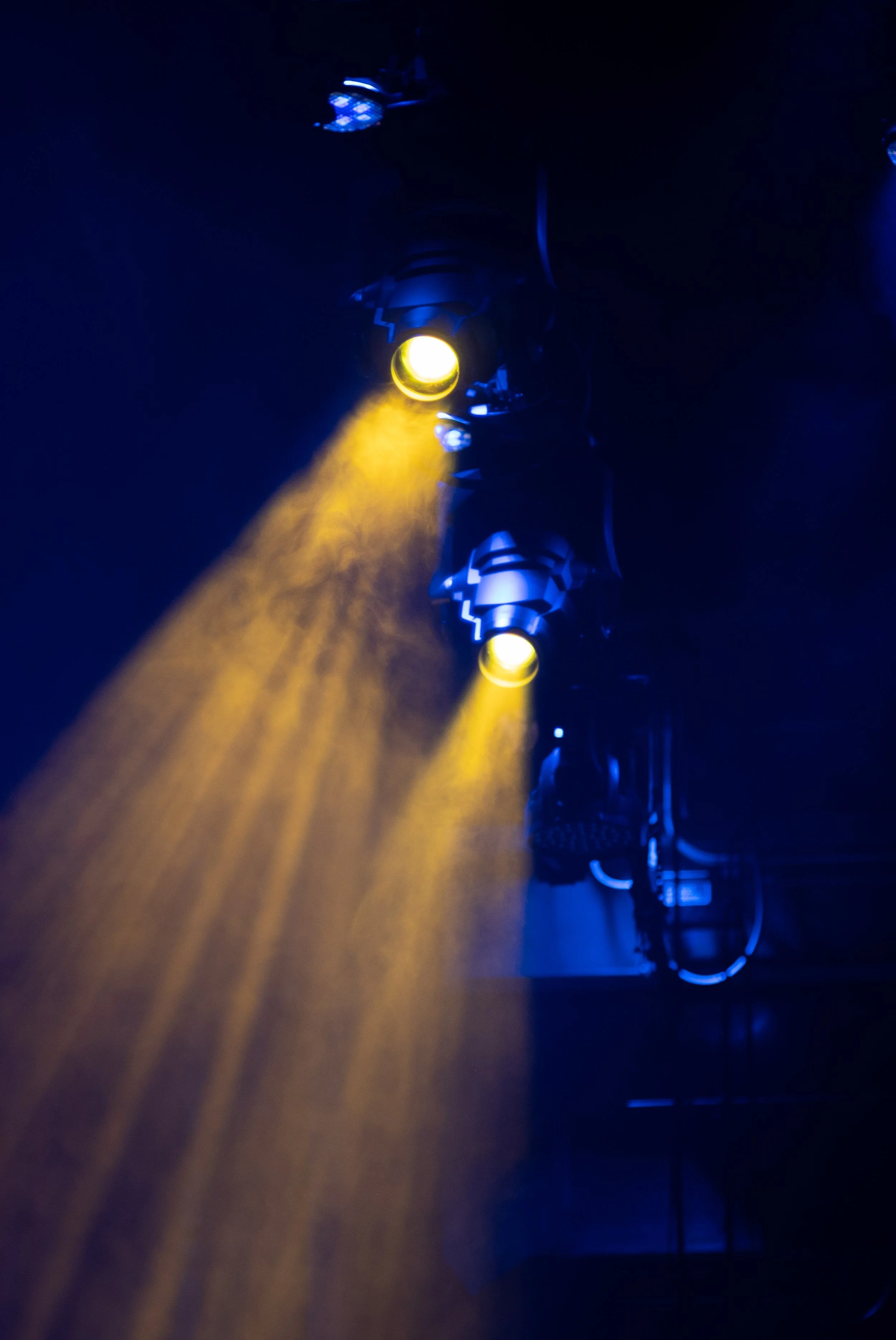 Stage lighting setup during live concert production at the Orpheum Theatre in Phoenix