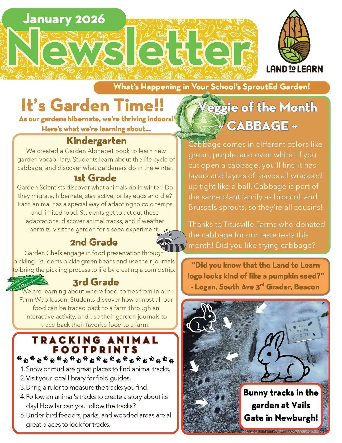 Here&rsquo;s an example of our monthly newsletter that we send out to teachers to share with their students and parents, and to hang on bulletin boards. What does your student like most about Garden Time? Go to our link in bio to subscribe to our mon