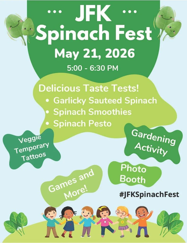 #jfkspinachfest is this Thursday at JFK Elementary School in #Kingston! Spinach you there!