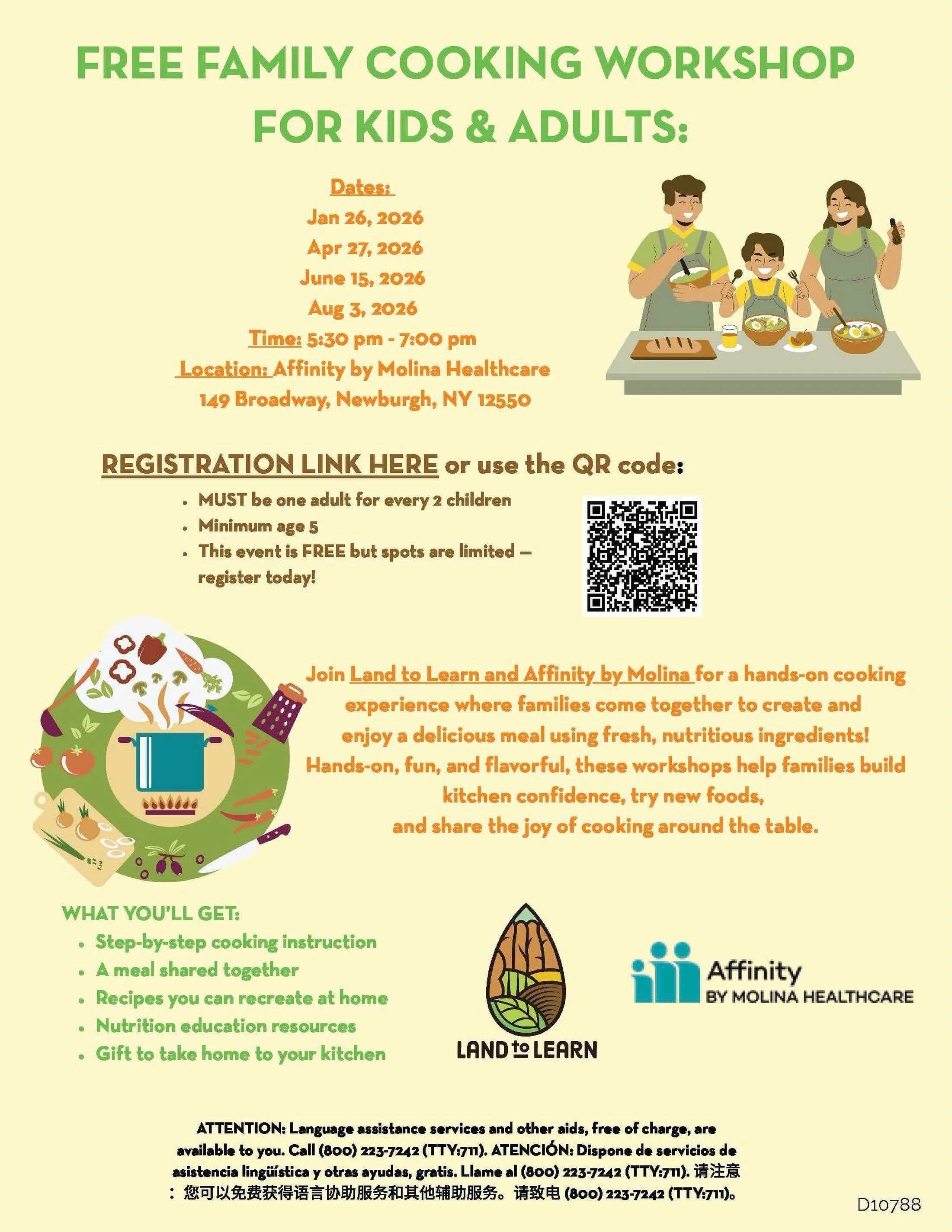 Join Land to Learn and @affinitybymolina for a FREE Family Cooking Workshop in Newburgh for kids and adults on June 15 from 5:30-7pm. Sign up today at link in bio! #cookingtogether #freshfood