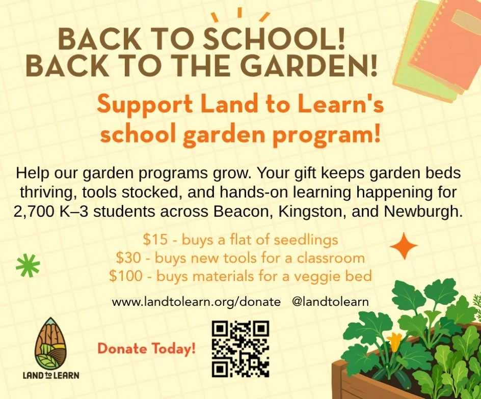 🎒New year, new backpacks &mdash; and the perfect time to support your school&rsquo;s garden program!
Give to @landtolearn this week and help keep garden beds growing for 2,700 kids in Beacon, Kingston &amp; Newburgh.
🌱$15 = seedlings&nbsp;&nbsp;| ?