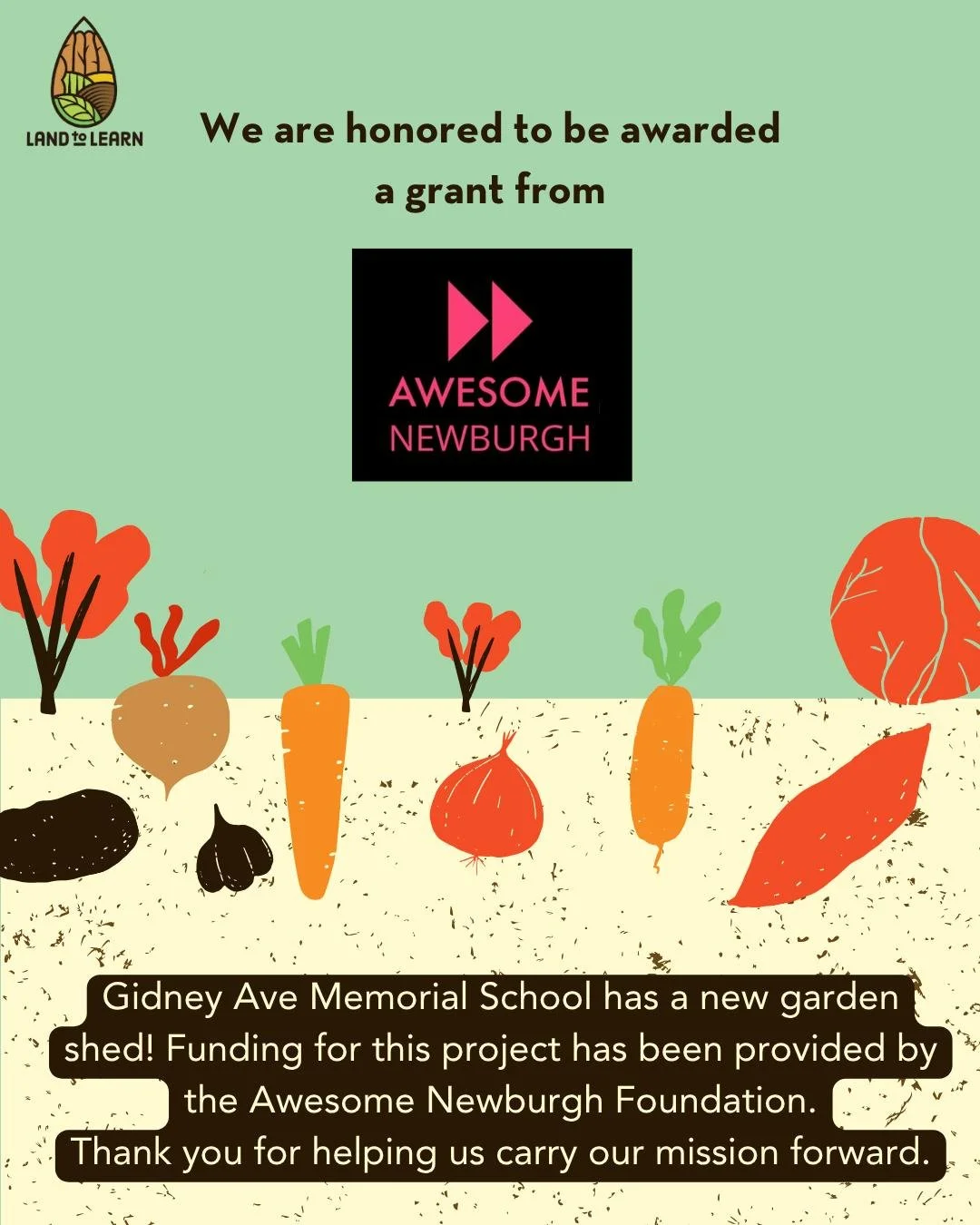 The Gidney Avenue Memorial School garden in Newburgh @newburghschoolsnecsd now has a new shed! Funding for this project has been provided by the @awesomenewburgh Foundation via a grant to @landtolearn. Many thanks to the volunteers from the @newburgh
