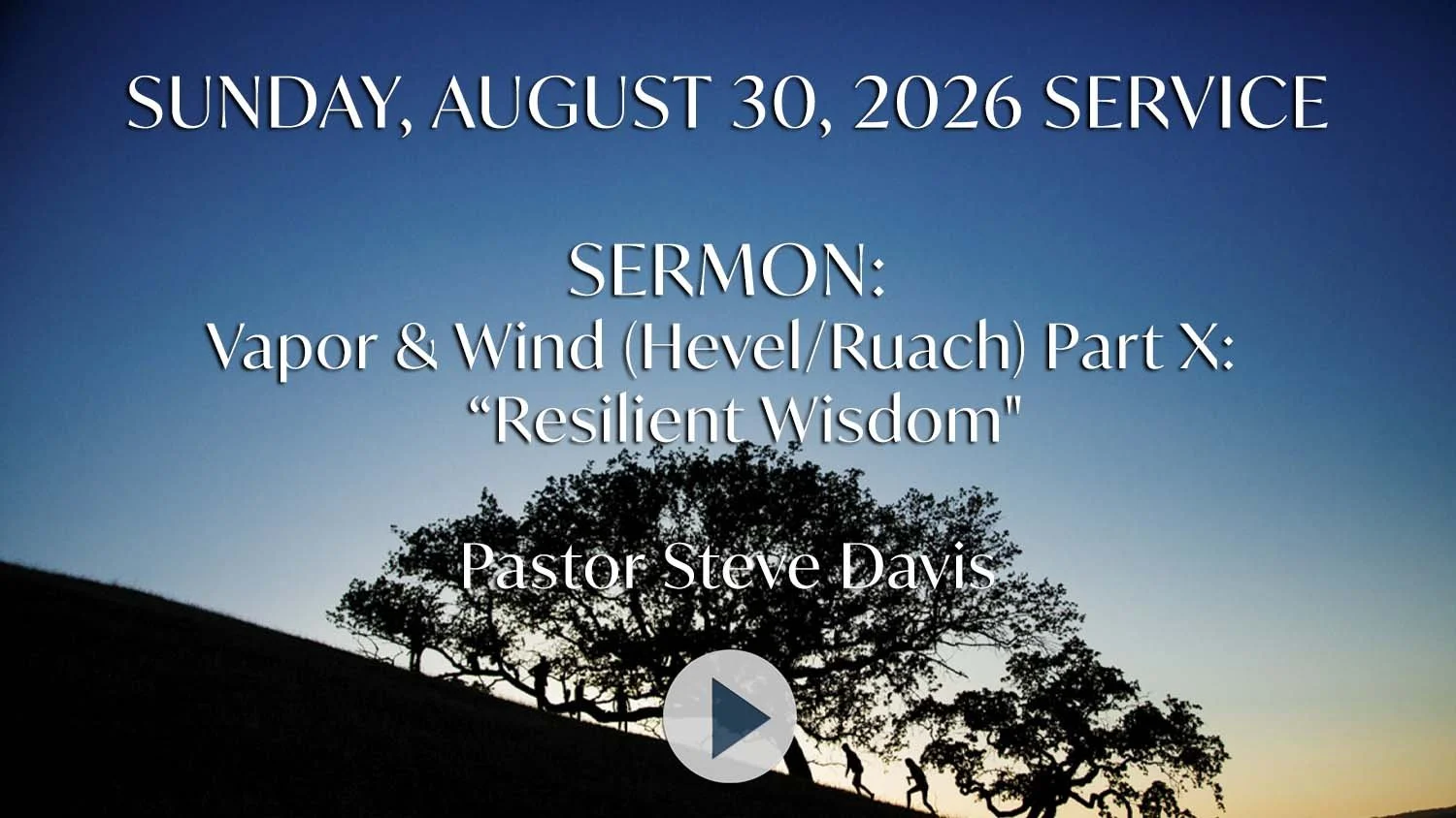 Sunday, August 30, 2026