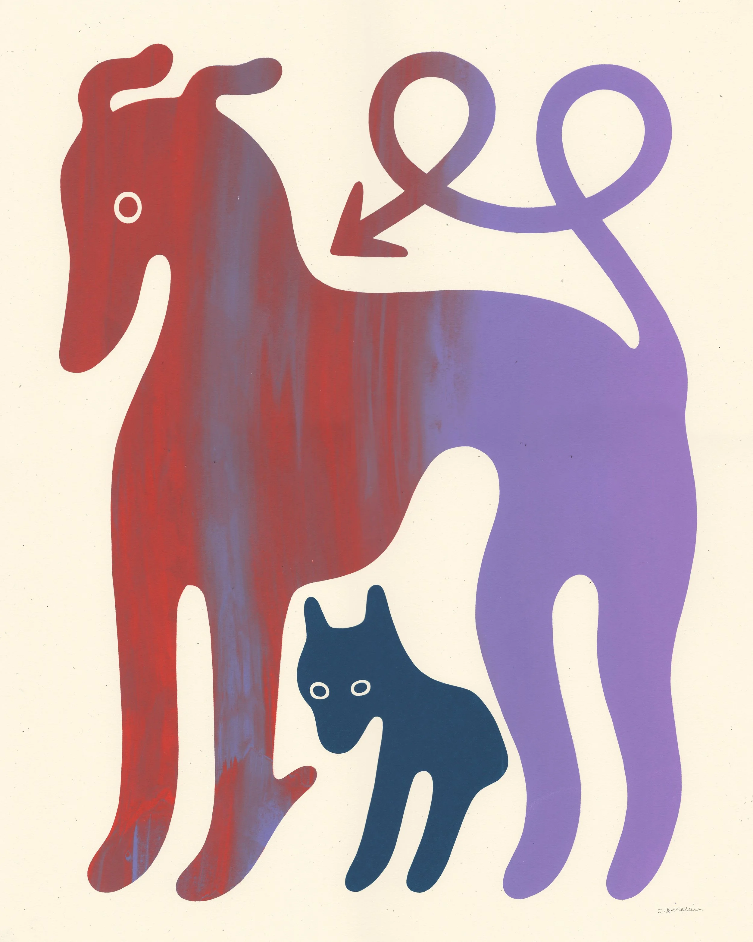 Big Dog Small Dog 16 x 20, 2