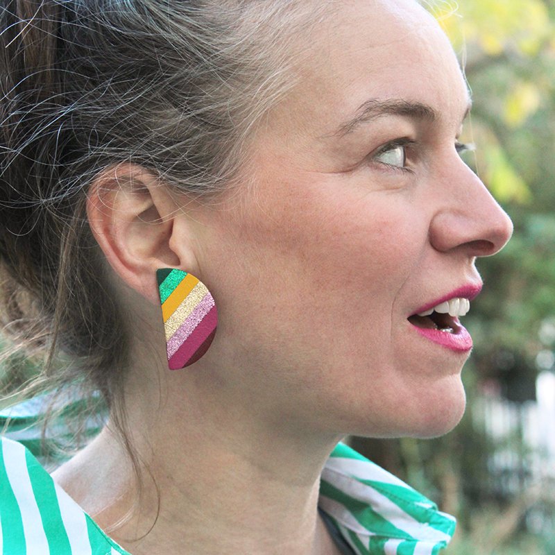 clous d'oreilles Berlingot - coloris RAINBOW