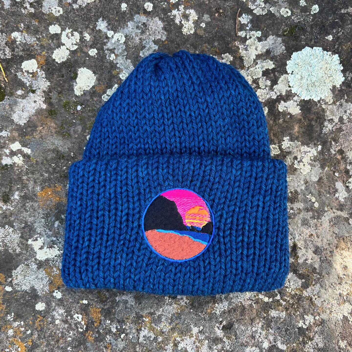 Mori Point is embroidered &amp; knit in house with 100% super-wash chunky ultra wool. #bluebeanieday #beach #oceanlife