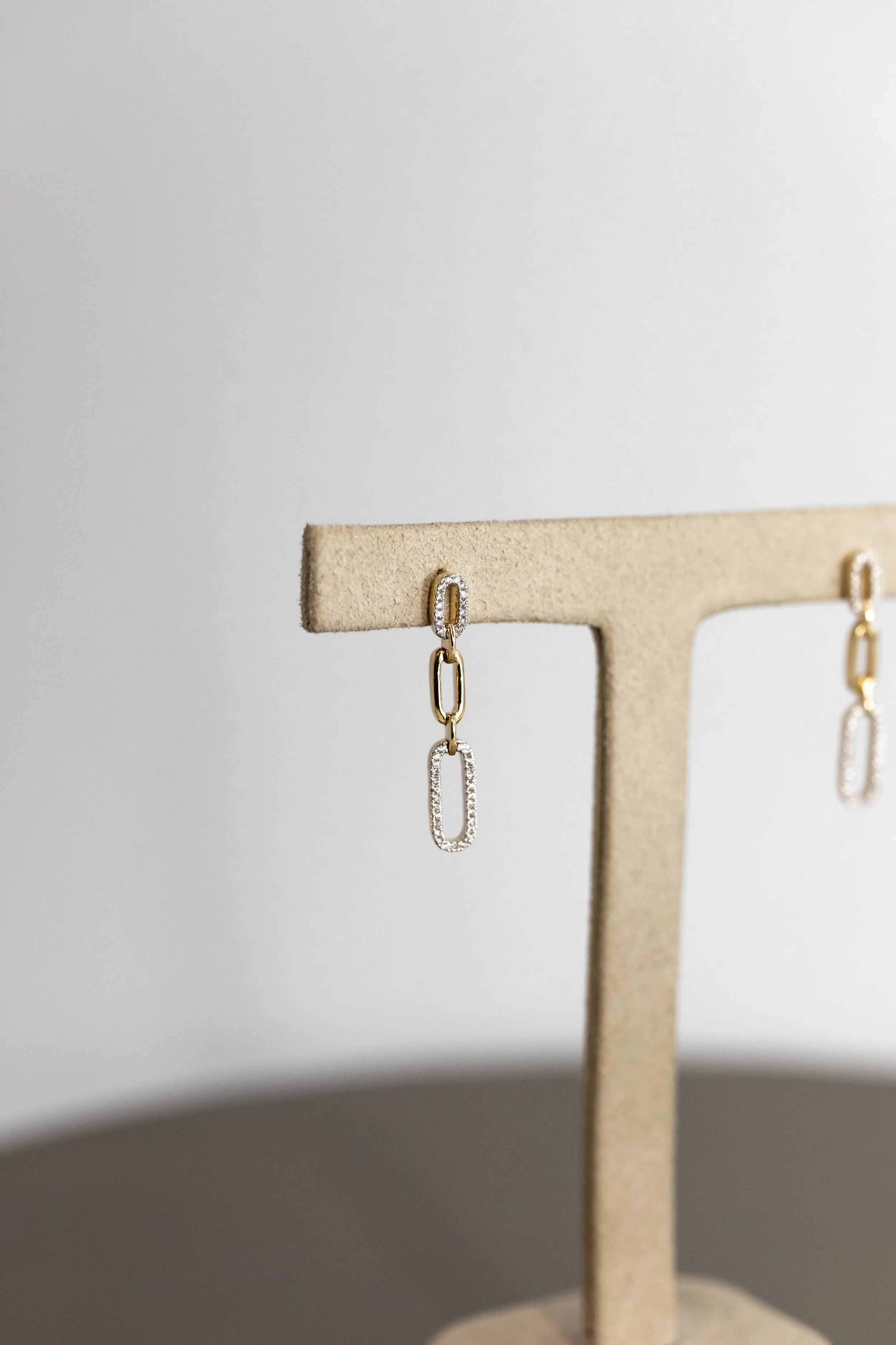 Curb Style Yellow Gold Diamond Half Hoop Ear — Austen Jewellers