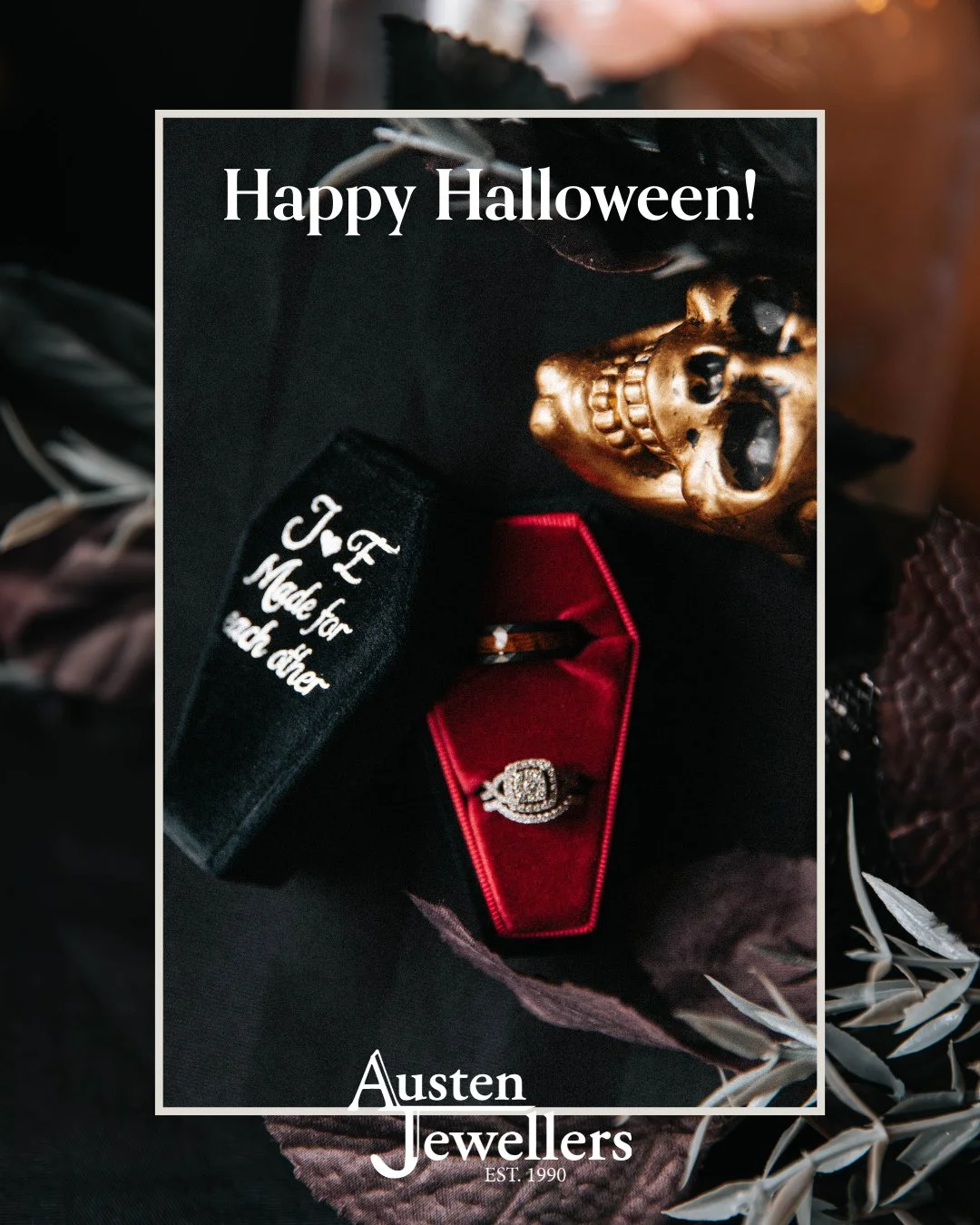 🎃 Happy Halloween from all of us at Austen Jewellers! 👻⁠
Whether you&rsquo;re dressing up, handing out candy, or just showing off your sparkle &mdash; we hope your day is full of treats, not tricks! 🕸️✨⁠
⁠
Stay safe, have fun, and don&rsquo;t forg