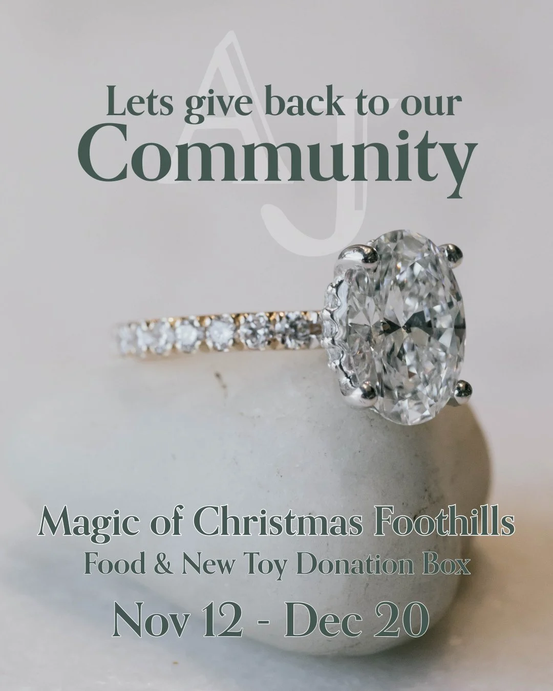Foothills &mdash; you&rsquo;re the heart of our sparkle. 💎⁠
⁠
We&rsquo;re giving back this season with a Toy &amp; Food Donation Drive supporting a local family and charity.⁠
⁠
🗓 November 12 &ndash; December 20⁠
⁠
Bring a new toy or non-perishable 