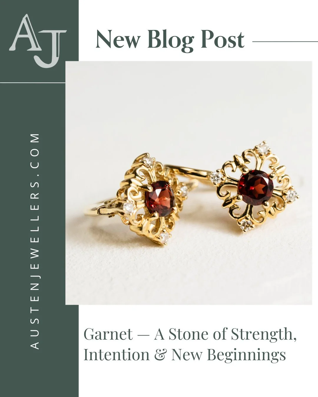 New on the blog: Garnet &mdash; A Stone of Strength, Intention &amp; New Beginnings 💎⁠
January&rsquo;s birthstone is more than its rich red beauty. Garnet represents grounding, resilience, and purpose &mdash; making it the perfect gemstone to carry 