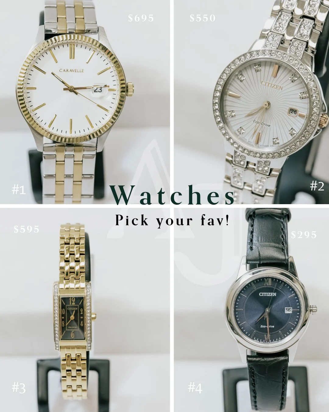 Time to choose ⌚️⁠
Classic, sparkly, vintage-inspired, or everyday cool?⁠
Vote below 👇⁠
#1 #2 #3 or #4