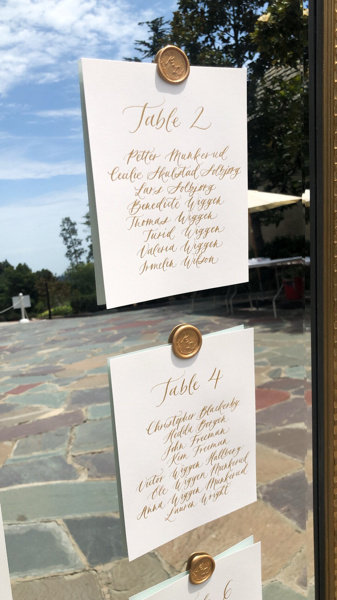 Wax seal and calligraphy seating chart for wedding in los angeles.jpg