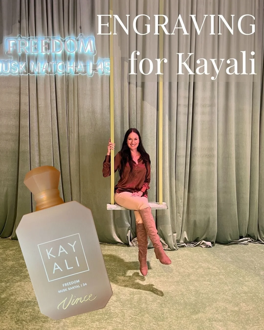 Live engraving for the Kayali Freedom Collection launch✨ While guests wandered through the beautifully designed scent scapes, Team Shescloudy worked on personalizing their fragrances so everything was ready for pickup on the way out. With four artist
