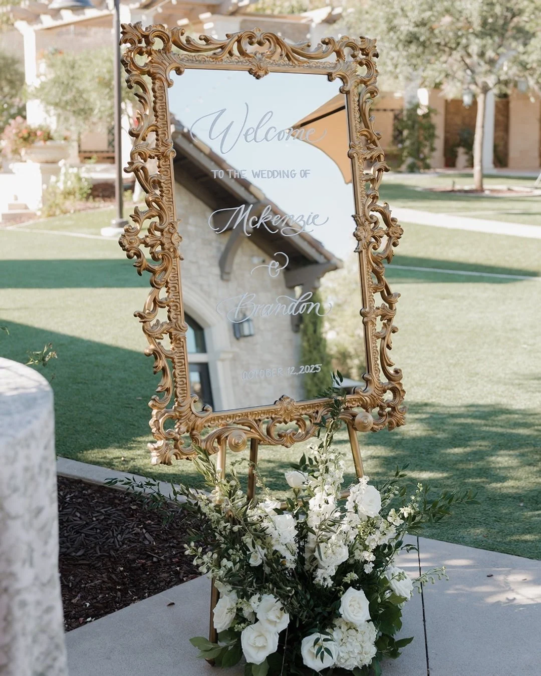 If you're getting married this year and haven't booked your welcome mirror sign yet, this is your sign to reach out asap😉
.
.
.
 #calligraphy #calligrapher #weddingcalligrapher #custom calligraphy #losangelescalligrapher
Venue: @europavillagewedding